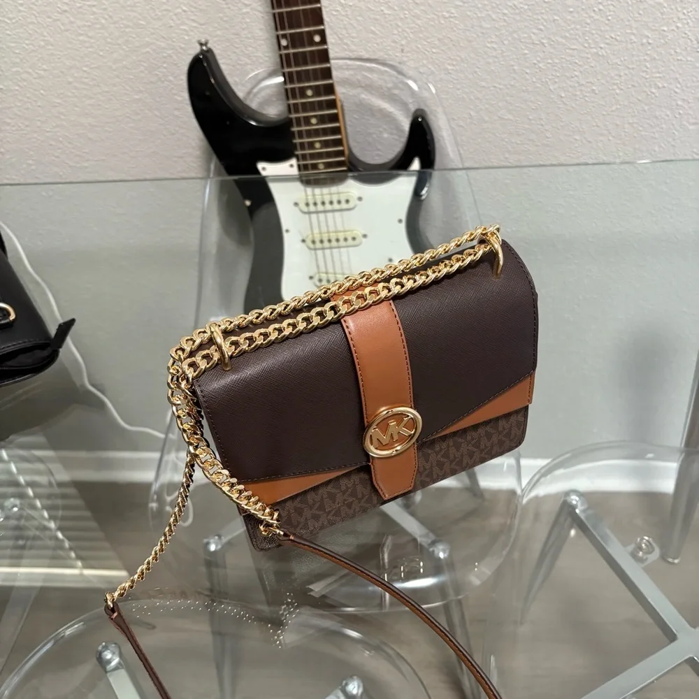 Michael Kors Greenwich Brown Multi Flap Crossbody - Picture 3 of 7